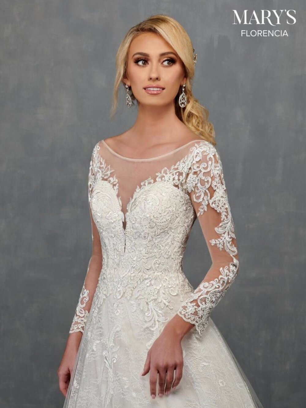 NWT Mary’s Florencia Ivory Lace A-Line Wedding Dress Size 10 - Picture 4 of 6